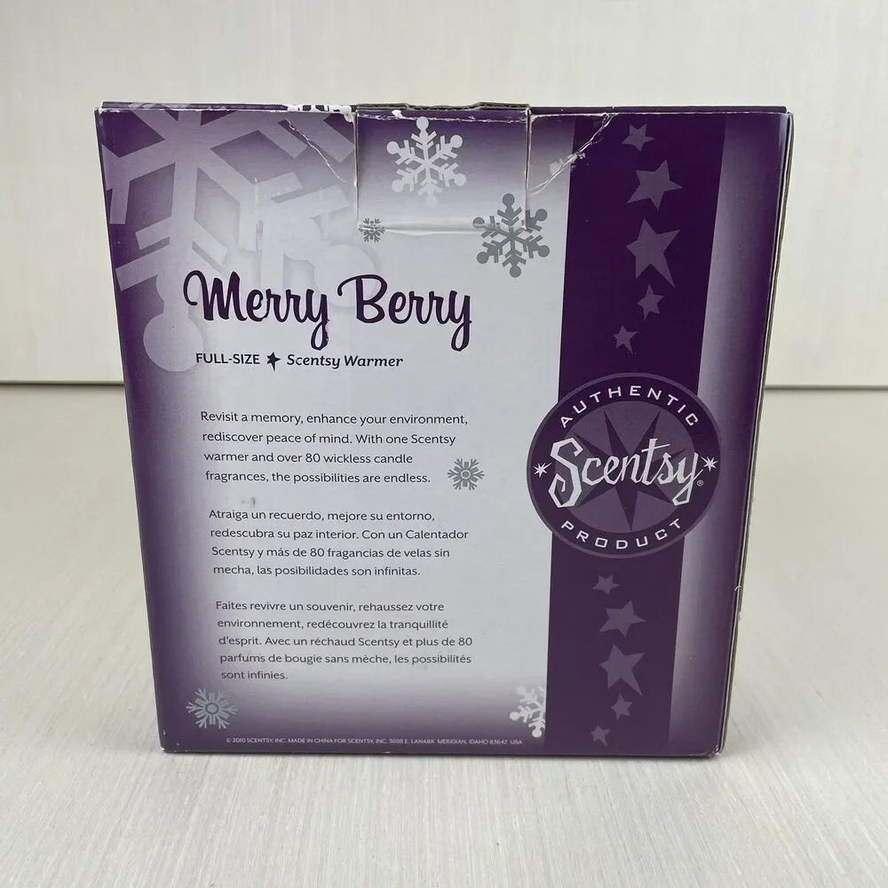 Merry Berry Full Size Scentsy Warmer Holly Berries Leaves Red Holiday Edition